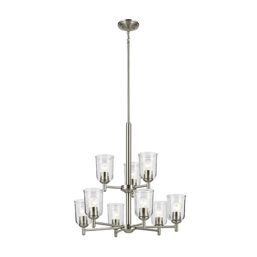Kichler 43672 Shailene 9-lt 27" Chandelier - Brushed Nickel/Clear