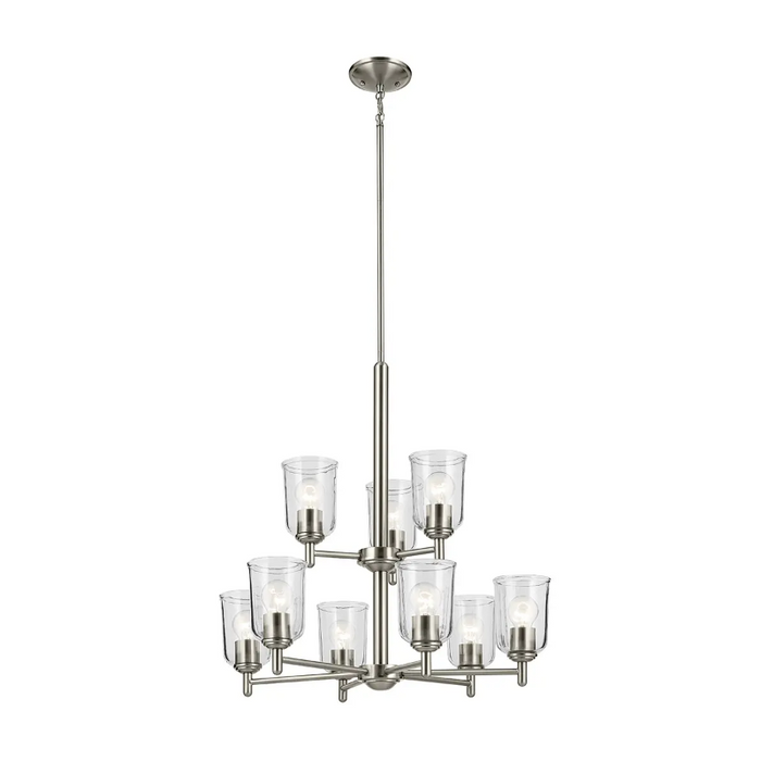 Kichler 43672 Shailene 9-lt 27" Chandelier - Brushed Nickel/Clear