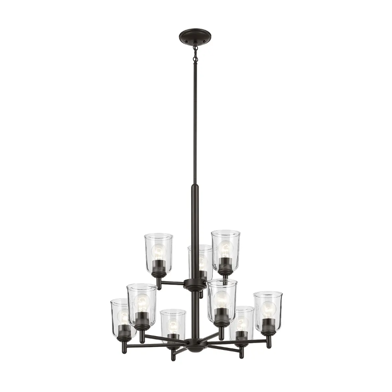 Kichler 43672 Shailene 9-lt 27" Chandelier - Olde Bronze/Clear