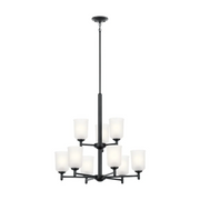 Kichler 43672 Shailene 9-lt 27" Chandelier - Black/Satin Etched