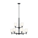 Kichler 43672 Shailene 9-lt 27" Chandelier - Black/Satin Etched