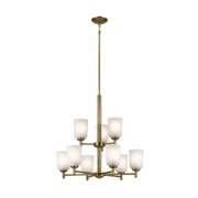 Kichler 43672 Shailene 9-lt 27" Chandelier - Natural Brass/Satin Etched