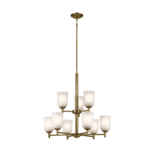 Kichler 43672 Shailene 9-lt 27" Chandelier - Natural Brass/Satin Etched