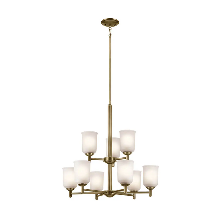 Kichler 43672 Shailene 9-lt 27" Chandelier - Natural Brass/Satin Etched