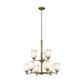 Kichler 43672 Shailene 9-lt 27" Chandelier - Natural Brass/Satin Etched