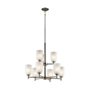 Kichler 43672 Shailene 9-lt 27" Chandelier - Brushed Nickel/Satin Etched