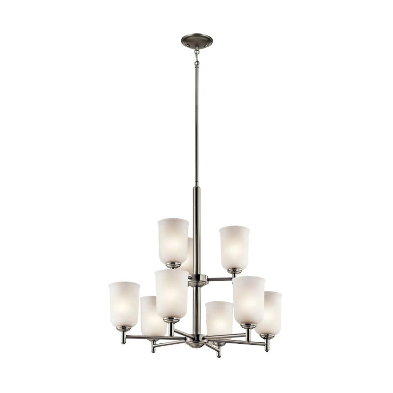 Kichler 43672 Shailene 9-lt 27" Chandelier - Brushed Nickel/Satin Etched
