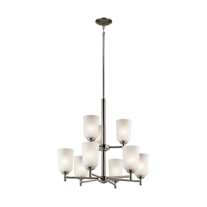 Kichler 43672 Shailene 9-lt 27" Chandelier - Brushed Nickel/Satin Etched