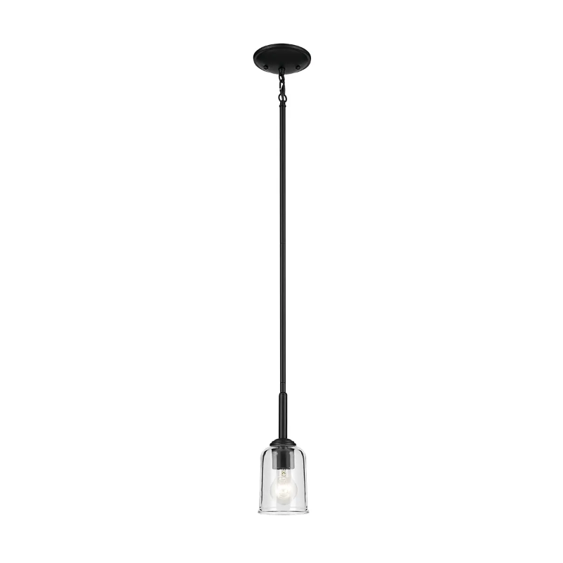 Kichler 43674 Shailene 1-lt 5" Pendant - Black/Clear