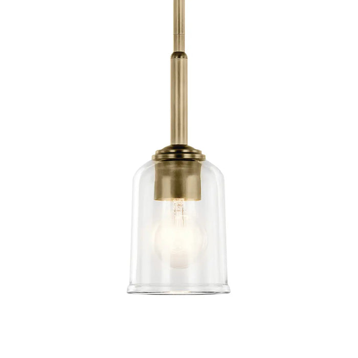 Kichler 43674 Shailene 1-lt 5" Pendant - Natural Brass/Clear Glass