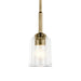 Kichler 43674 Shailene 1-lt 5" Pendant - Natural Brass/Clear Glass