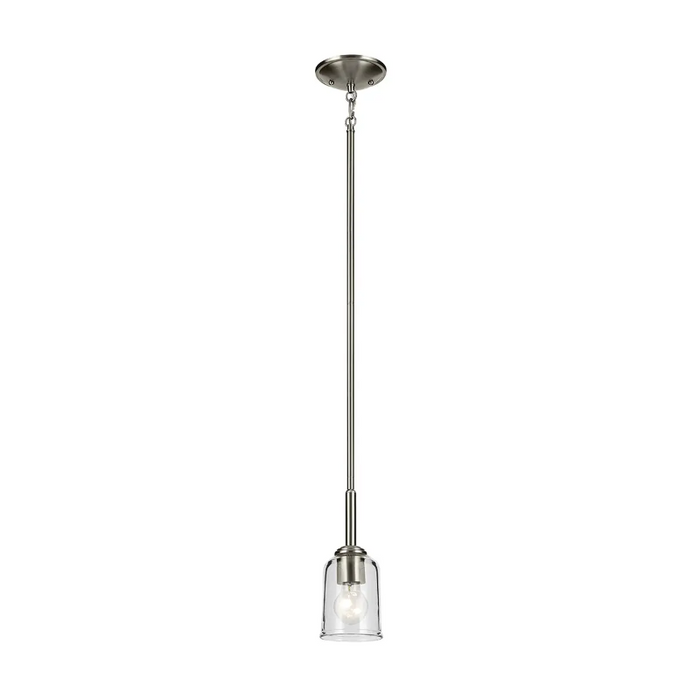 Kichler 43674 Shailene 1-lt 5" Pendant - Brushed Nickel/Clear