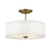 Kichler 43675 Shailene 3-lt 14" Semi-Flush Mount-Natural Brass