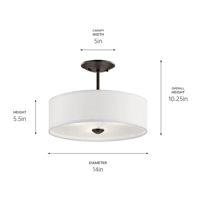 Kichler 43675 Shailene 3-lt 14" Semi-Flush Mount