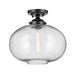 Kichler 43913 Avery 1-lt 15" Flush Mount-Black