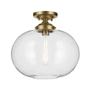 Kichler 43913 Avery 1-lt 15" Flush Mount-Natural Brass