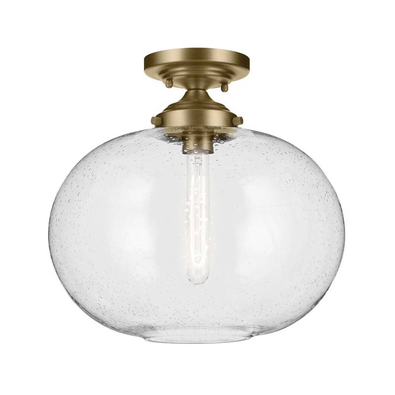 Kichler 43913 Avery 1-lt 15" Flush Mount-Natural Brass