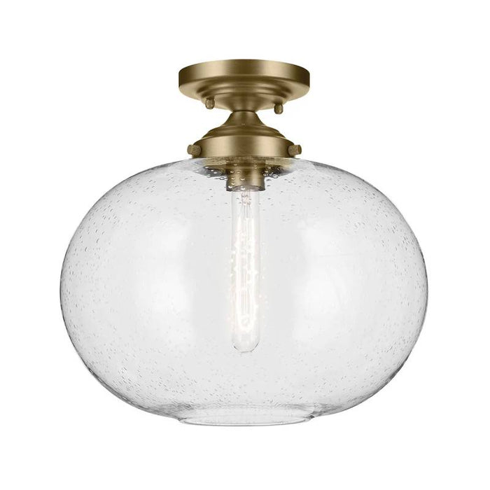 Kichler 43913 Avery 1-lt 15" Flush Mount-Natural Brass