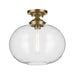 Kichler 43913 Avery 1-lt 15" Flush Mount-Natural Brass