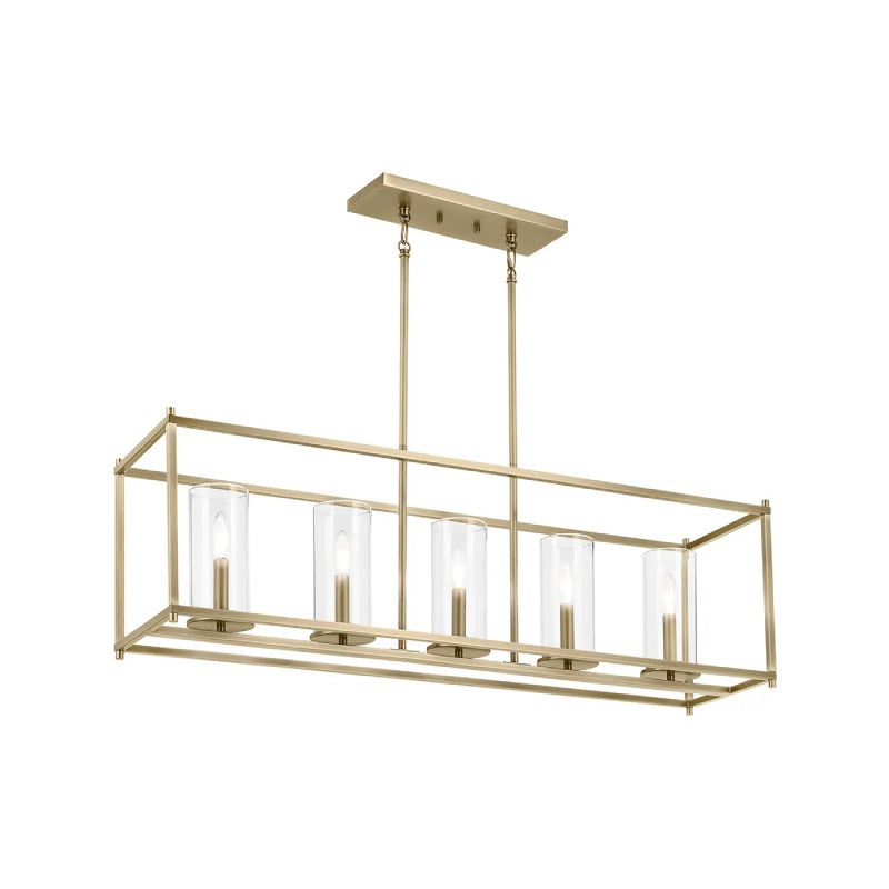 Kichler 43995 Crosby 5-lt 42" Linear Chandelier-Natural Brass
