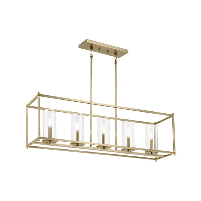 Kichler 43995 Crosby 5-lt 42" Linear Chandelier-Natural Brass