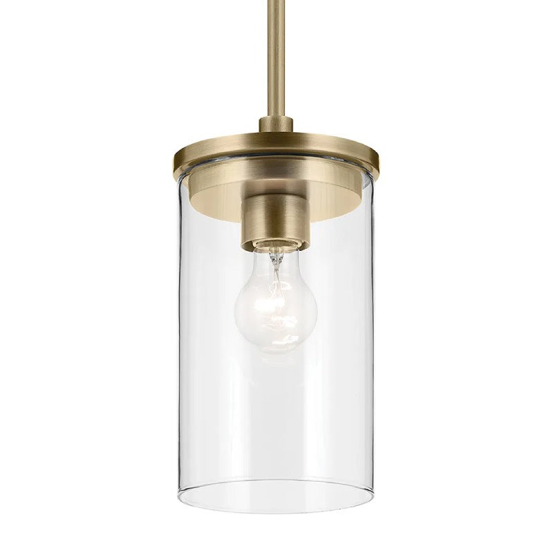 Kichler 43996 Crosby 1-lt 6" Pendant-Natural Brass