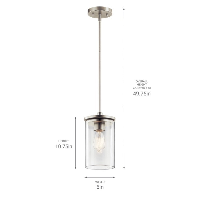 Kichler 43996 Crosby 1-lt 6" Pendant
