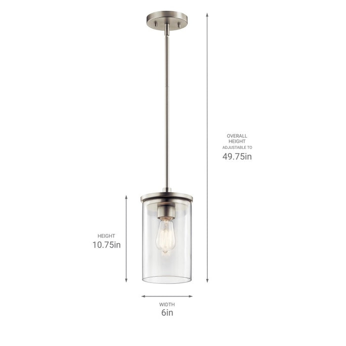 Kichler 43996 Crosby 1-lt 6" Pendant