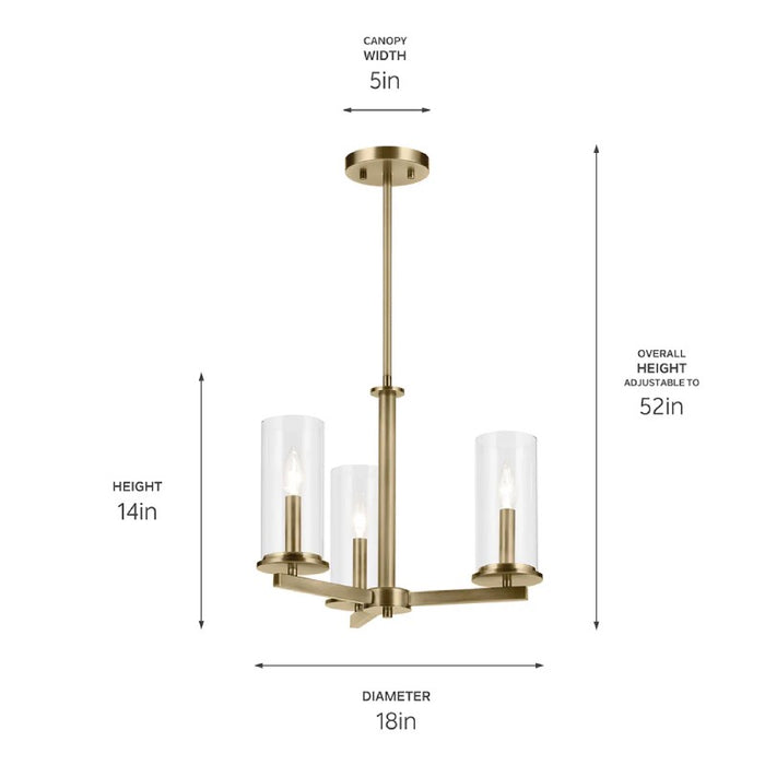 Kichler 43997 Crosby 3-lt 18" Chandelier
