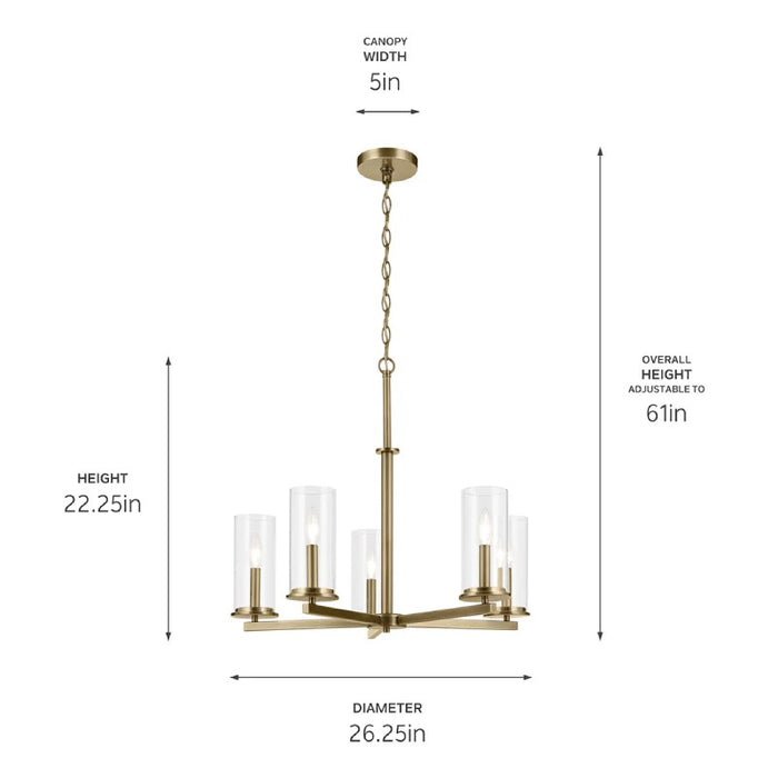 Kichler 43999 Crosby 5-lt 26" Chandelier