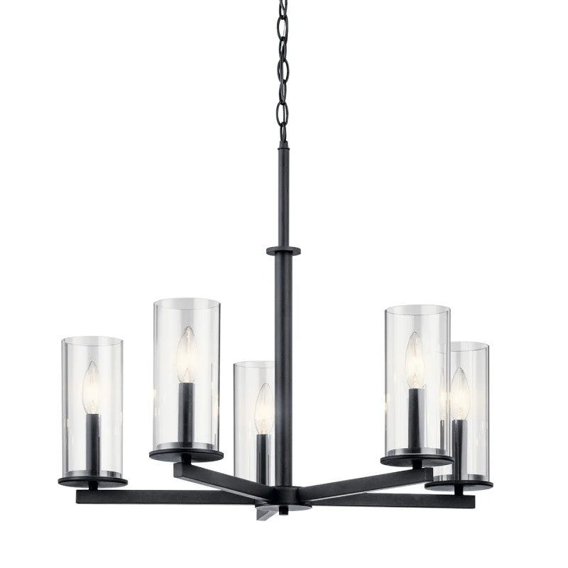 Kichler 43999 Crosby 5-lt 26" Chandelier-Black