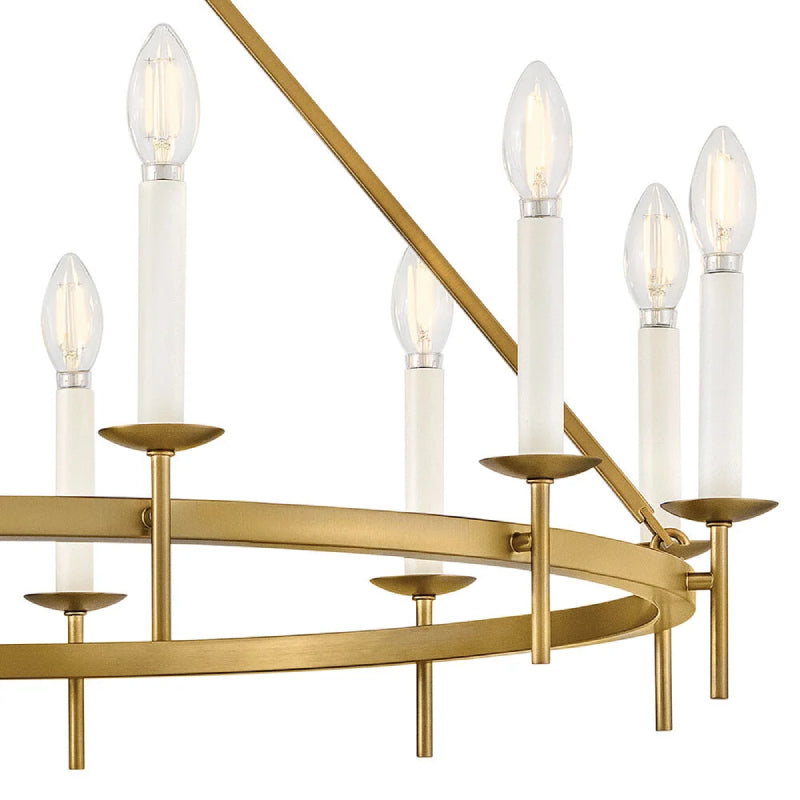 Hinkley 47476 Copley 12-lt 36" LED Chandelier - Lacquered Brass