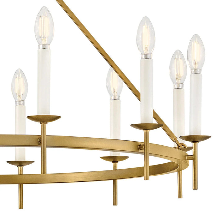 Hinkley 47476 Copley 12-lt 36" LED Chandelier - Lacquered Brass