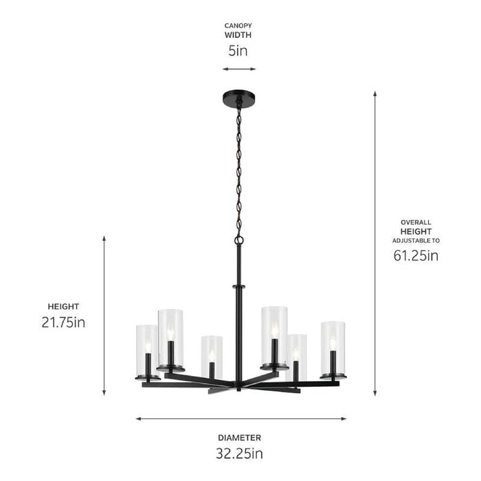Kichler 44013 Crosby 6-lt 32" Chandelier