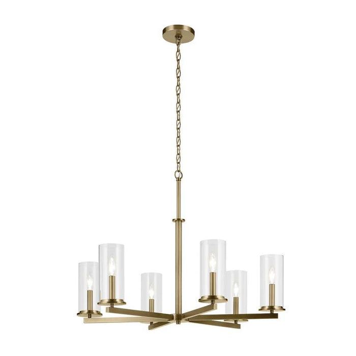 Kichler 44013 Crosby 6-lt 32" Chandelier-Natural Brass