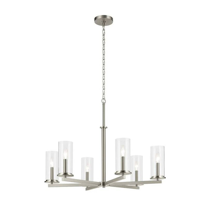 Kichler 44013 Crosby 6-lt 32" Chandelier-Brushed Nickel