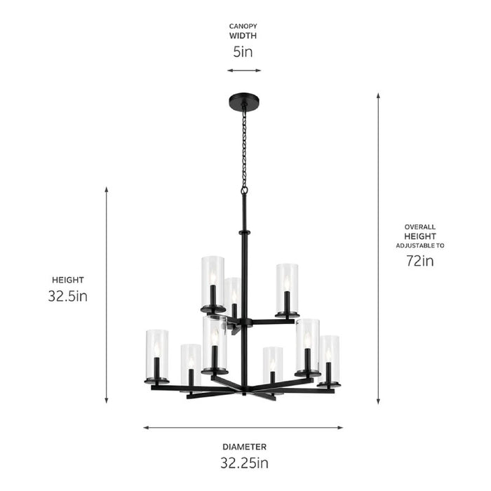 Kichler 44014 Crosby 9-lt 32" Chandelier