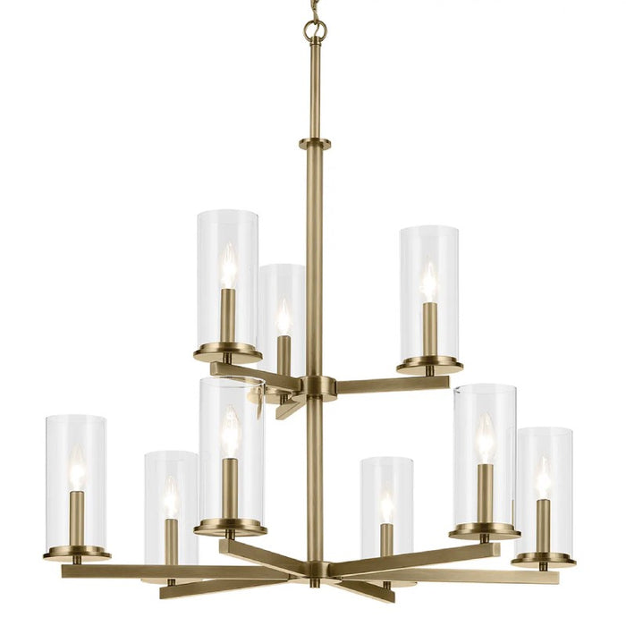 Kichler 44014 Crosby 9-lt 32" Chandelier-Natural Brass