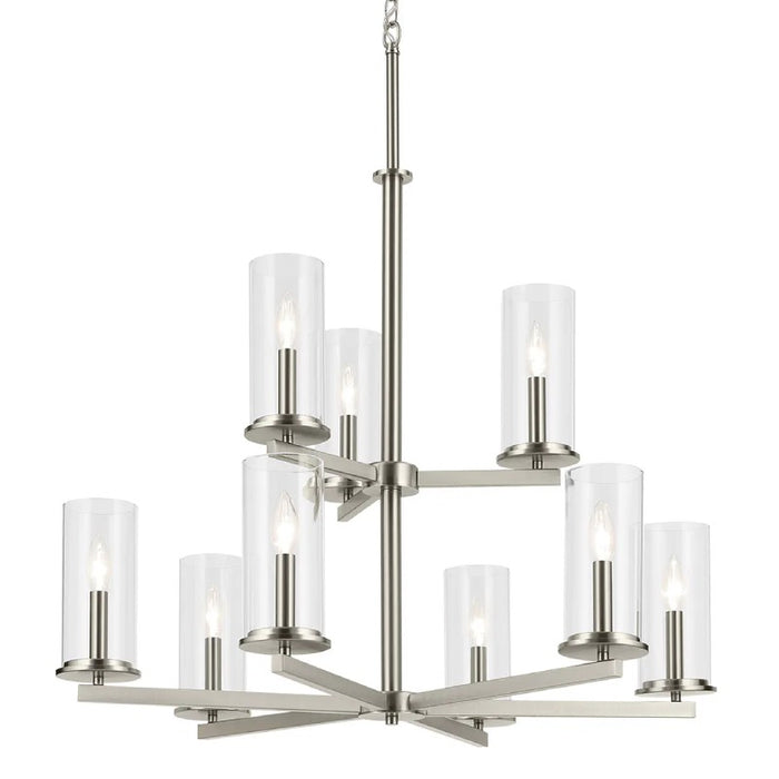 Kichler 44014 Crosby 9-lt 32" Chandelier-Brushed Nickel