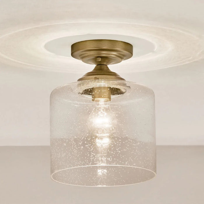 Kichler 44033 Winslow 1-lt 9" Semi Flush-Natural Brass