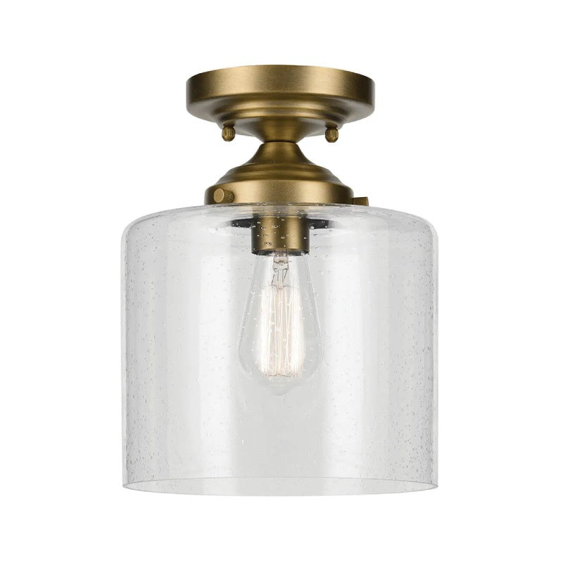 Kichler 44033 Winslow 1-lt 9" Semi Flush-Natural Brass
