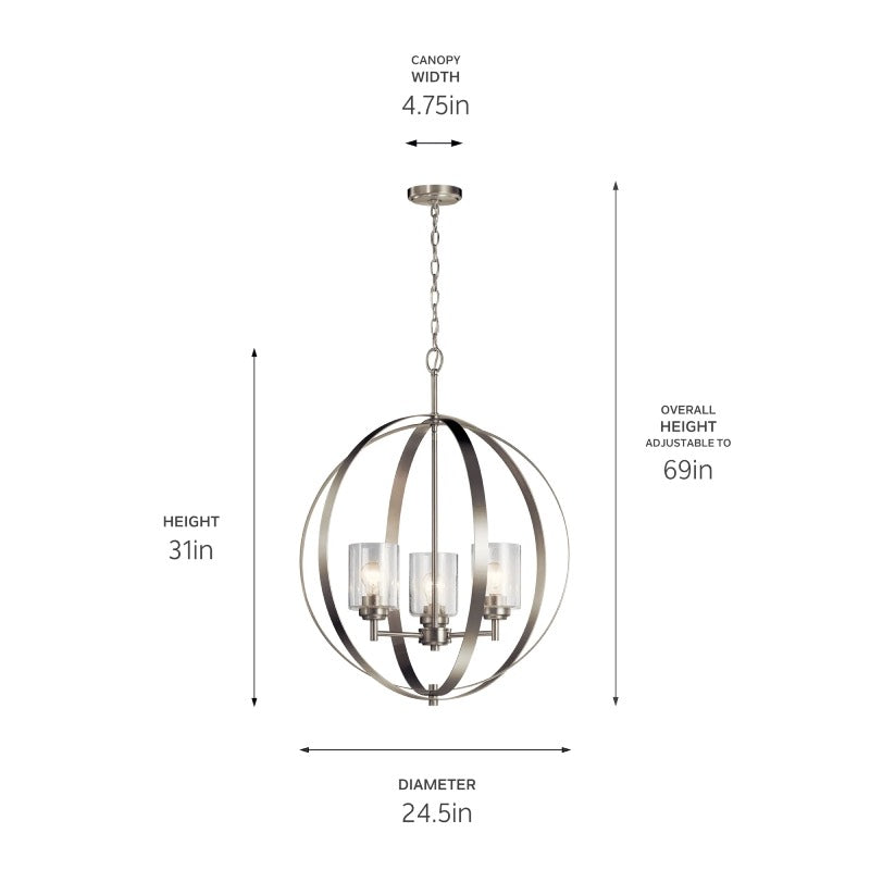 Kichler 44034 Winslow 3-lt 25" Chandelier