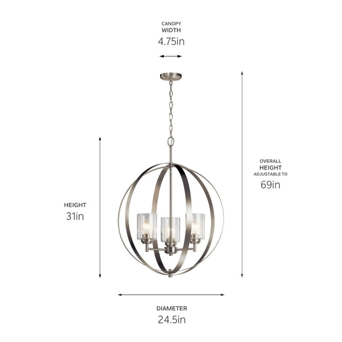 Kichler 44034 Winslow 3-lt 25" Chandelier