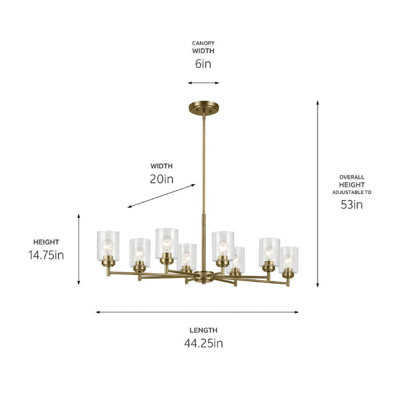 Kichler 44035 Winslow 8-lt 44" Chandelier