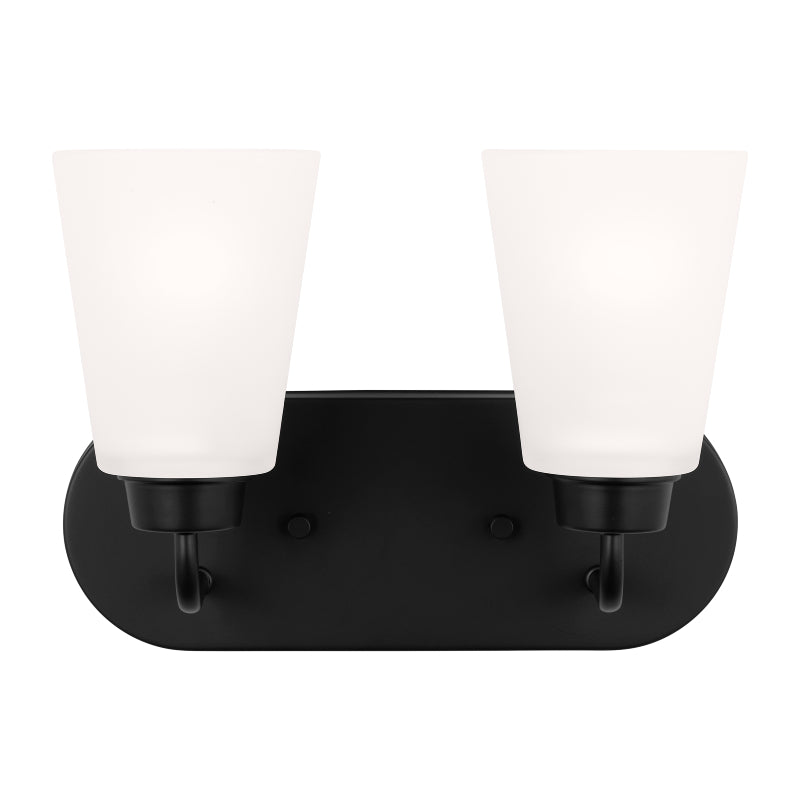 Generation 4415202 Kerrville 2-lt 12" Wall/Bath Light - Midnight Black