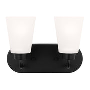 Generation 4415202EN3 Kerrville 2-lt 12" LED Wall/Bath Light - Midnight Black