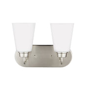 Generation 4415202 Kerrville 2-lt 12" Wall/Bath Light - Brushed Nickel