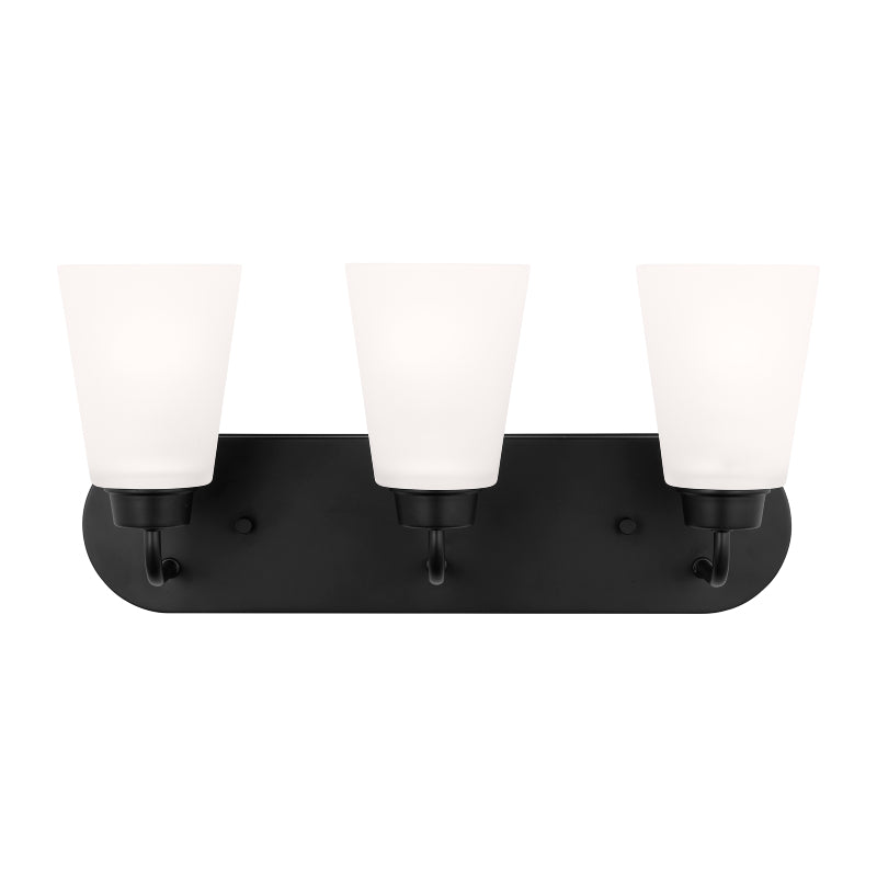 Generation 4415203 Kerrville 3-lt 18" Wall/Bath Sconce - Midnight Black