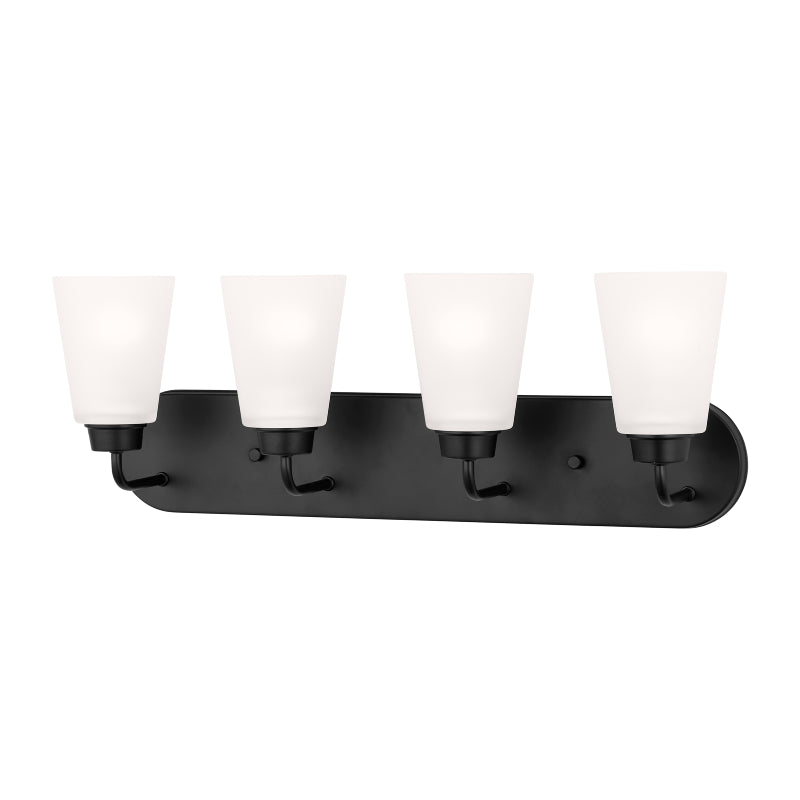 Generation 4415204EN3 Kerrville 4-lt 25" LED Wall/Bath Light - Midnight Black