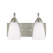 Generation 4420202 Seville 2-lt 14" Wall / Bath - Brushed Nickel
